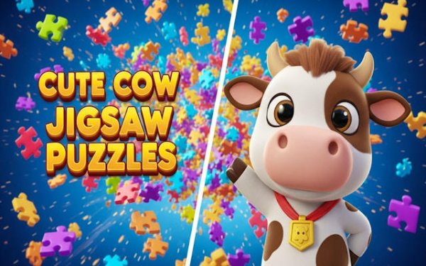 Cute Cow Jigsaw Puzzle Online Game